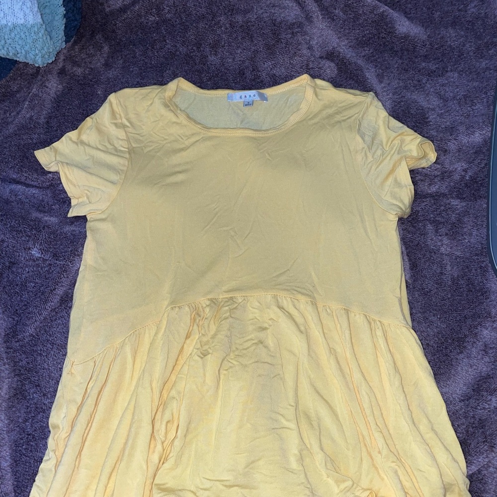 Yellow peplum blouse